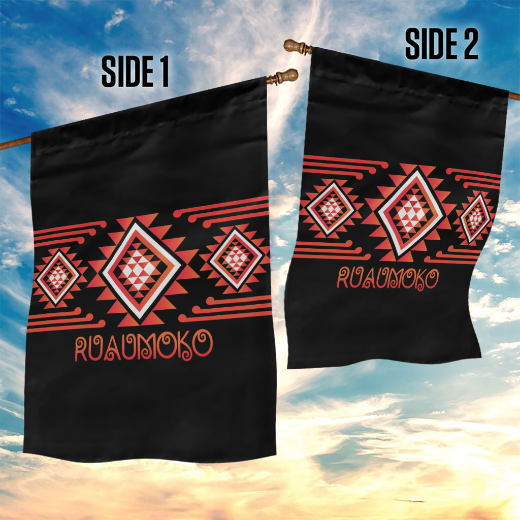 Aotearoa Atua Ruaumoko Garden Flag Maori Powerful God Taniko Motifs