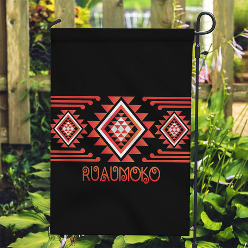 Aotearoa Atua Ruaumoko Garden Flag Maori Powerful God Taniko Motifs