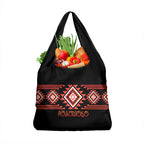Aotearoa Atua Ruaumoko Grocery Bag Maori Powerful God Taniko Motifs