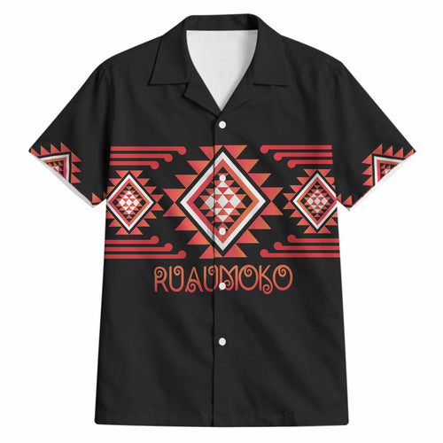 Aotearoa Atua Ruaumoko Personalised Hawaiian Shirt Maori Powerful God Taniko Motifs