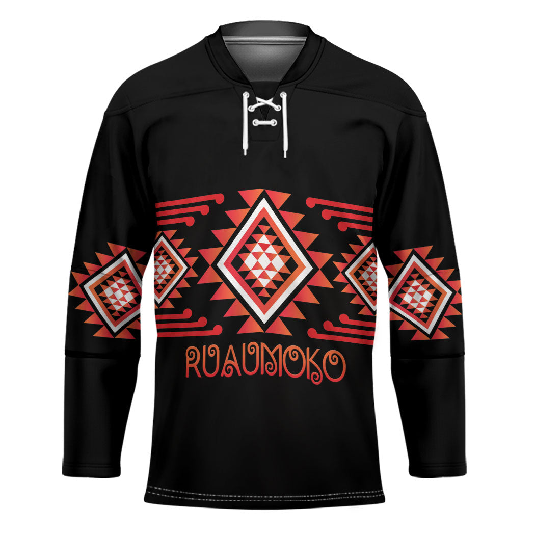 Aotearoa Atua Ruaumoko Personalised Hockey Jersey Maori Powerful God Taniko Motifs
