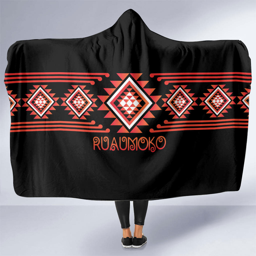 Aotearoa Atua Ruaumoko Hooded Blanket Maori Powerful God Taniko Motifs