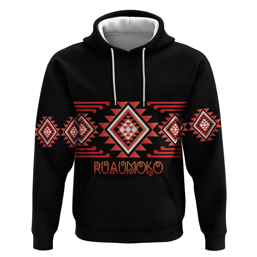 Aotearoa Atua Ruaumoko Personalised Hoodie Maori Powerful God Taniko Motifs