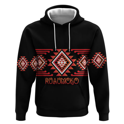 Aotearoa Atua Ruaumoko Personalised Hoodie Maori Powerful God Taniko Motifs