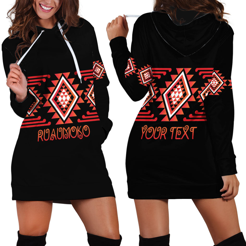 Aotearoa Atua Ruaumoko Personalised Hoodie Dress Maori Powerful God Taniko Motifs