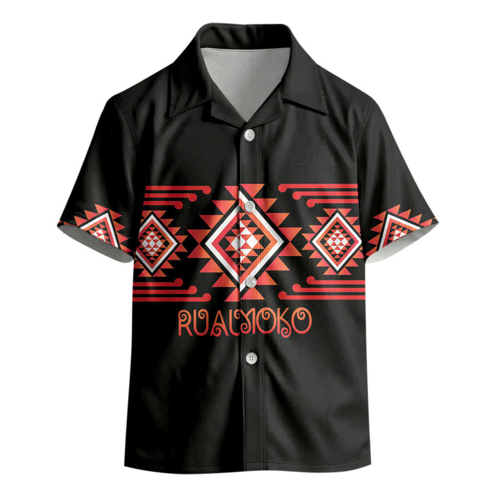 Aotearoa Atua Ruaumoko Personalised Kid Hawaiian Shirt Maori Powerful God Taniko Motifs