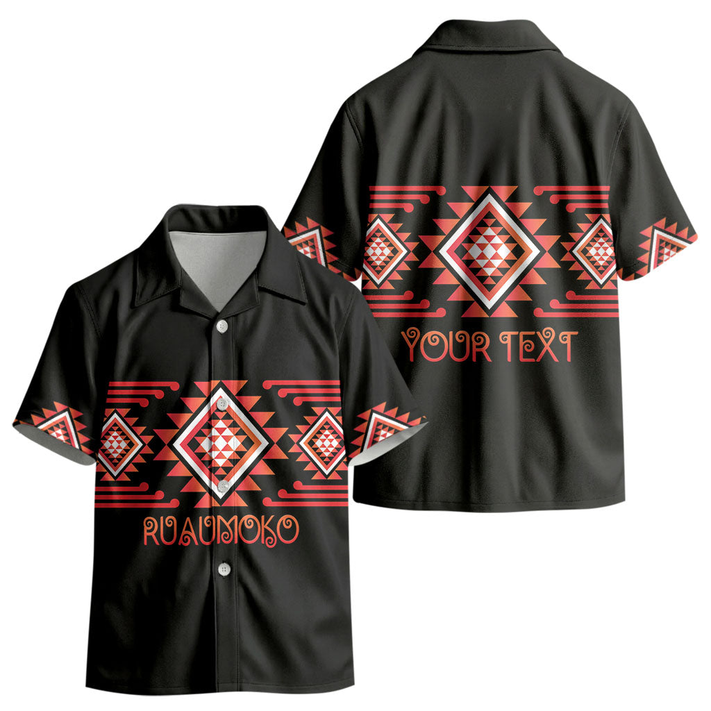 Aotearoa Atua Ruaumoko Personalised Kid Hawaiian Shirt Maori Powerful God Taniko Motifs