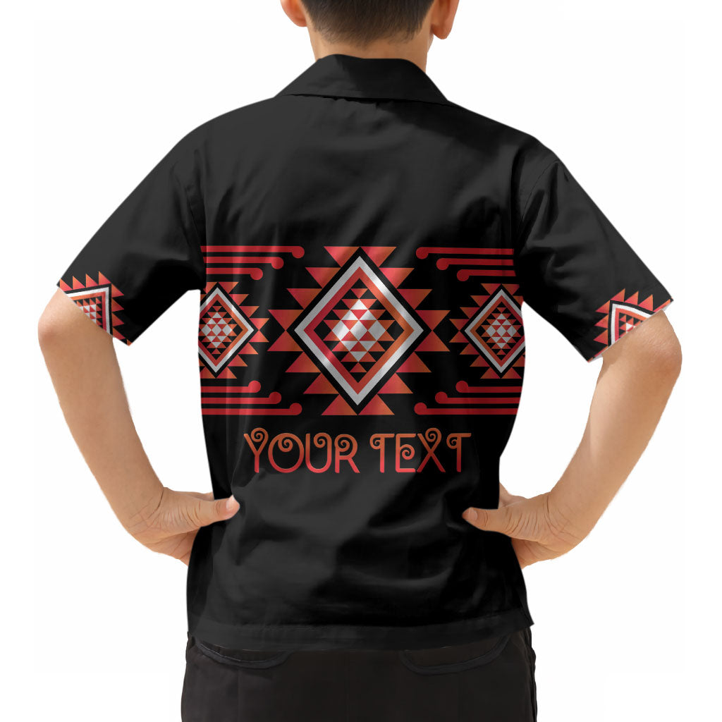 Aotearoa Atua Ruaumoko Personalised Kid Hawaiian Shirt Maori Powerful God Taniko Motifs
