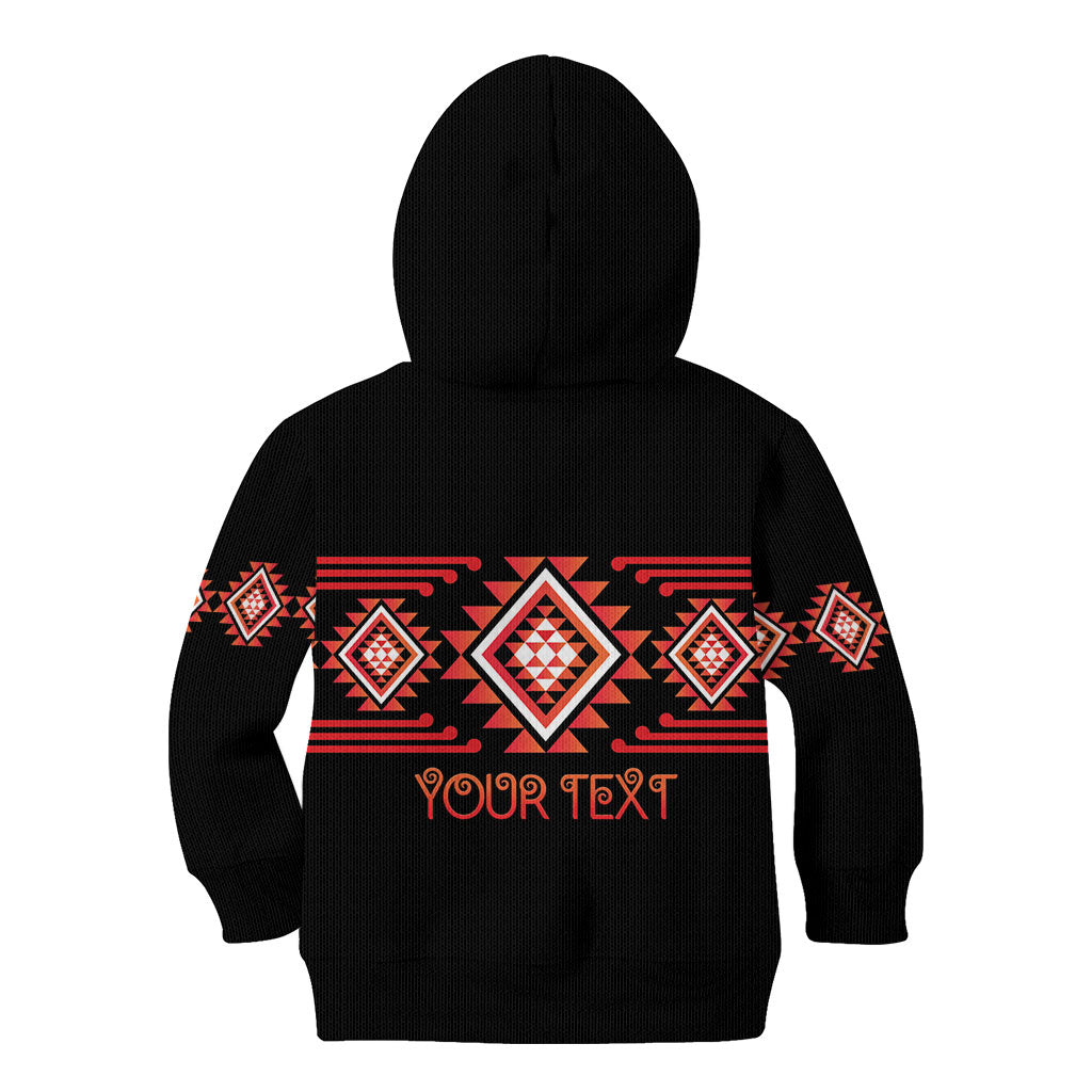 Aotearoa Atua Ruaumoko Personalised Kid Hoodie Maori Powerful God Taniko Motifs