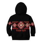 Aotearoa Atua Ruaumoko Personalised Kid Hoodie Maori Powerful God Taniko Motifs