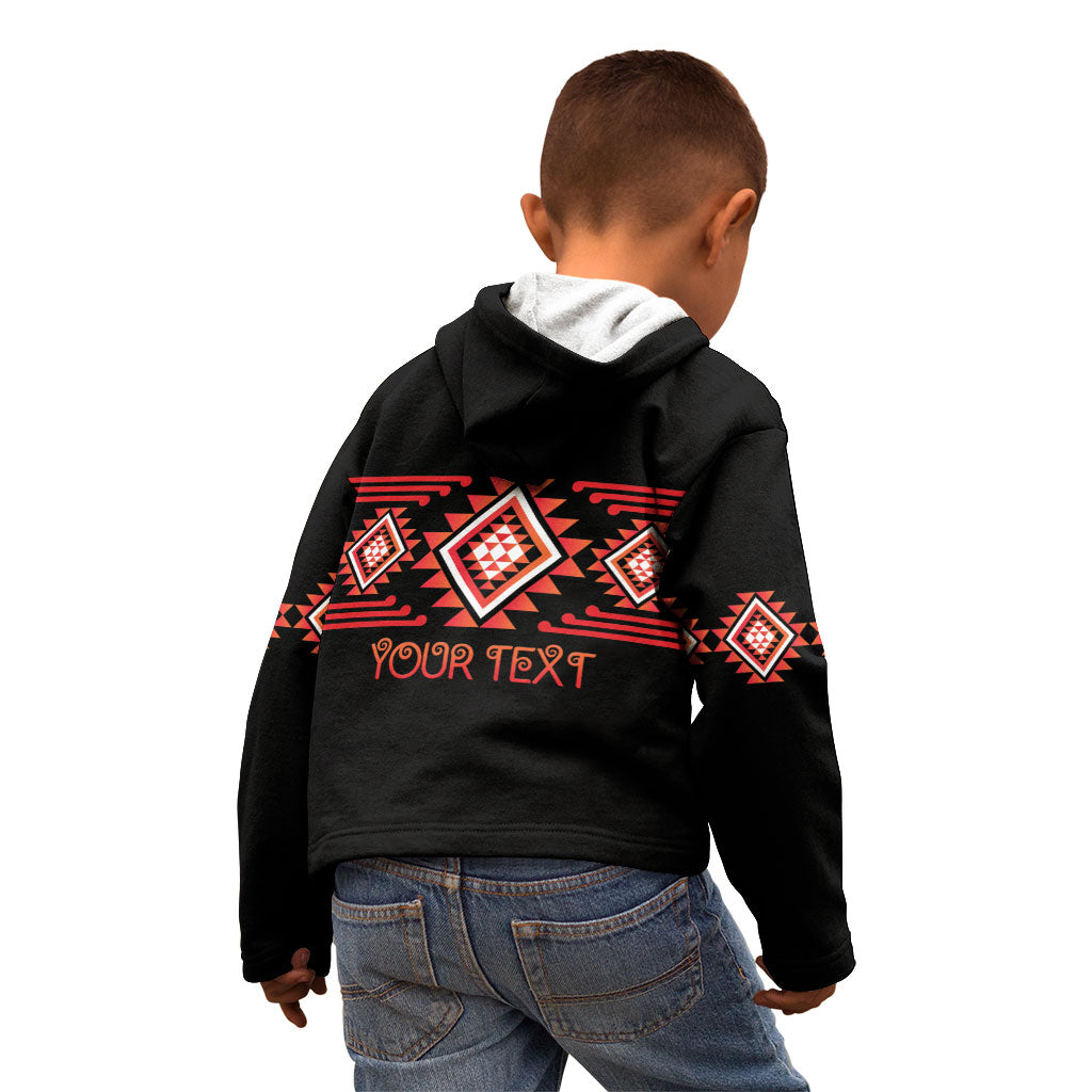 Aotearoa Atua Ruaumoko Personalised Kid Hoodie Maori Powerful God Taniko Motifs