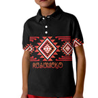 Aotearoa Atua Ruaumoko Personalised Kid Polo Shirt Maori Powerful God Taniko Motifs