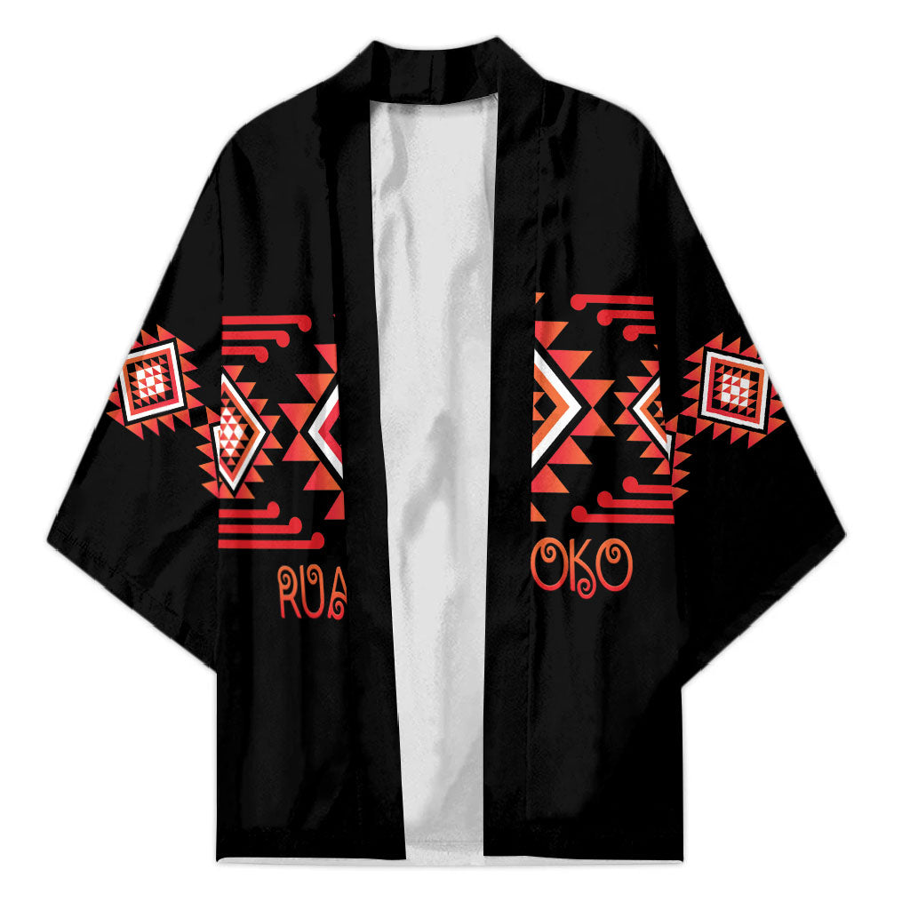 Aotearoa Atua Ruaumoko Personalised Kimono Maori Powerful God Taniko Motifs