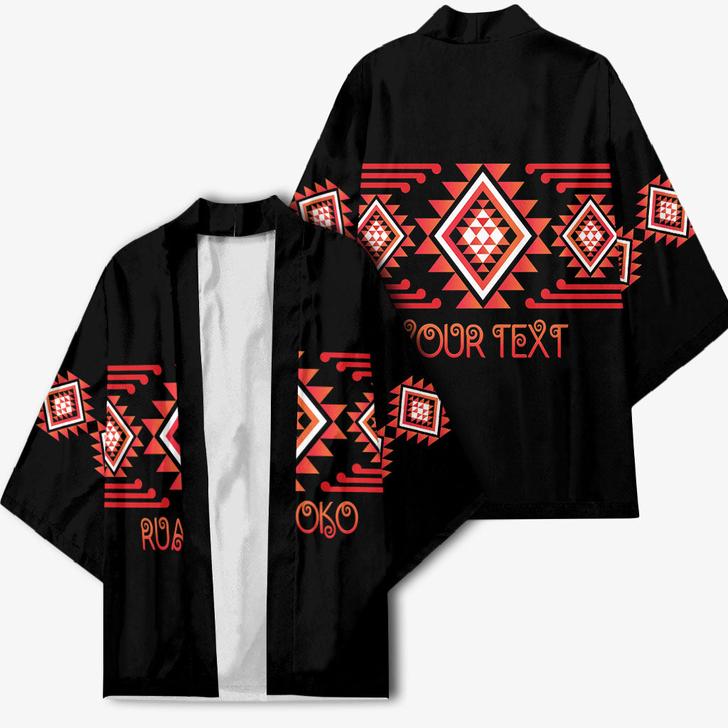 Aotearoa Atua Ruaumoko Personalised Kimono Maori Powerful God Taniko Motifs