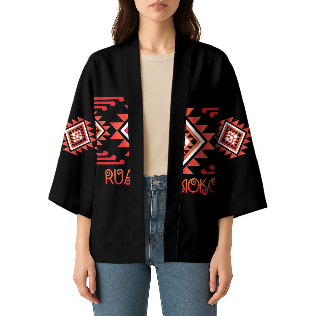 Aotearoa Atua Ruaumoko Personalised Kimono Maori Powerful God Taniko Motifs