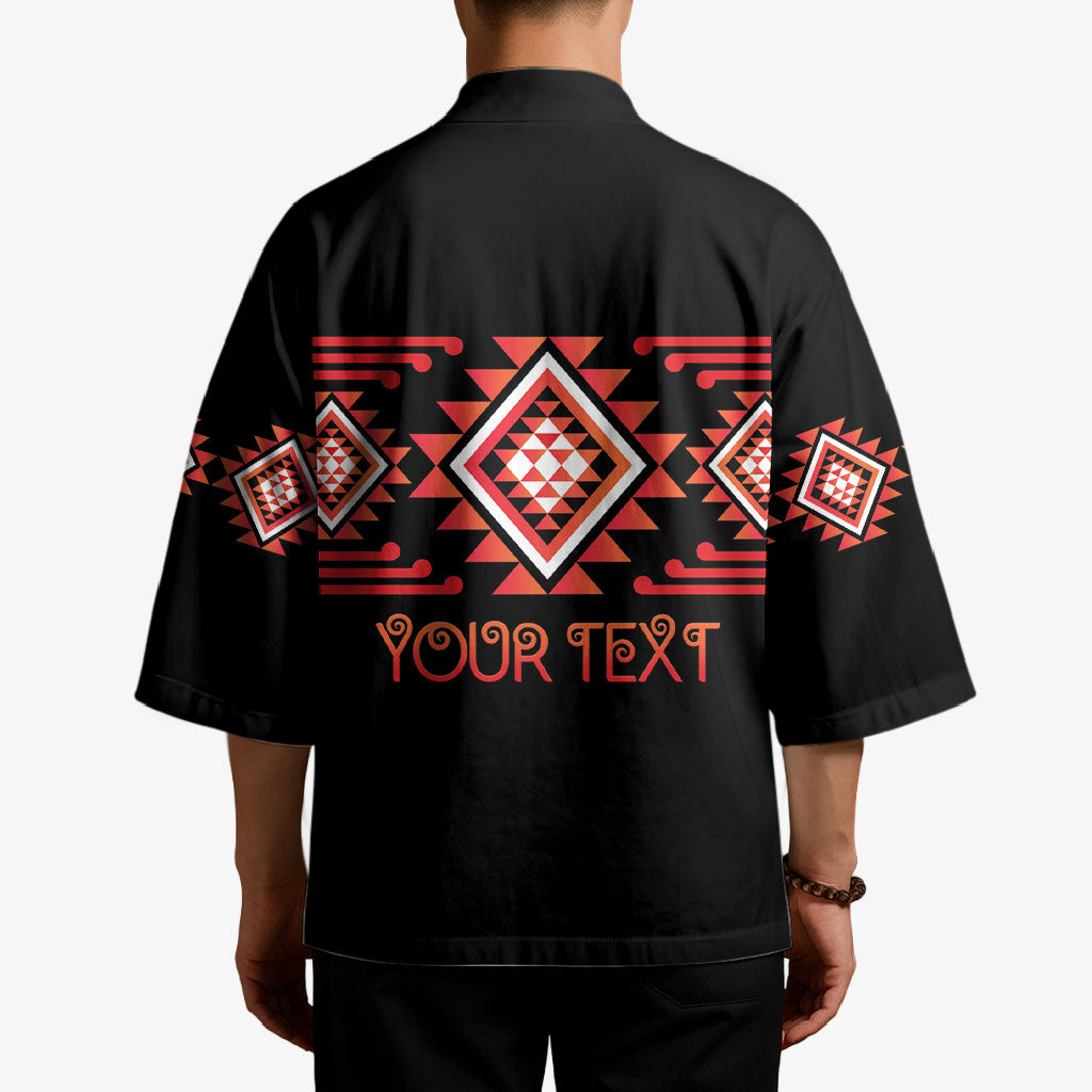 Aotearoa Atua Ruaumoko Personalised Kimono Maori Powerful God Taniko Motifs