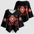 Aotearoa Atua Ruaumoko Personalised Kimono Sleeve Blouse Maori Powerful God Taniko Motifs