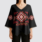 Aotearoa Atua Ruaumoko Personalised Kimono Sleeve Blouse Maori Powerful God Taniko Motifs