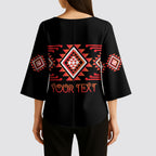 Aotearoa Atua Ruaumoko Personalised Kimono Sleeve Blouse Maori Powerful God Taniko Motifs