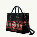 Aotearoa Atua Ruaumoko Leather Bag Maori Powerful God Taniko Motifs