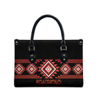 Aotearoa Atua Ruaumoko Leather Bag Maori Powerful God Taniko Motifs