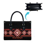 Aotearoa Atua Ruaumoko Leather Bag Maori Powerful God Taniko Motifs