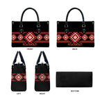 Aotearoa Atua Ruaumoko Leather Bag Maori Powerful God Taniko Motifs