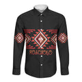 Aotearoa Atua Ruaumoko Personalised Long Sleeve Button Shirt Maori Powerful God Taniko Motifs