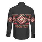 Aotearoa Atua Ruaumoko Personalised Long Sleeve Button Shirt Maori Powerful God Taniko Motifs