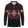 Aotearoa Atua Ruaumoko Personalised Long Sleeve Polo Shirt Maori Powerful God Taniko Motifs