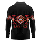 Aotearoa Atua Ruaumoko Personalised Long Sleeve Polo Shirt Maori Powerful God Taniko Motifs