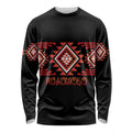 Aotearoa Atua Ruaumoko Personalised Long Sleeve Shirt Maori Powerful God Taniko Motifs
