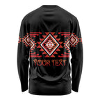 Aotearoa Atua Ruaumoko Personalised Long Sleeve Shirt Maori Powerful God Taniko Motifs