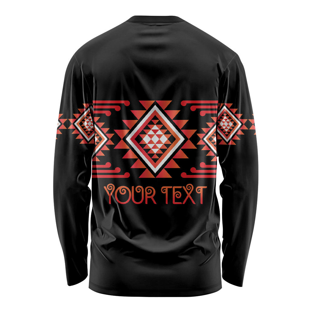 Aotearoa Atua Ruaumoko Personalised Long Sleeve Shirt Maori Powerful God Taniko Motifs