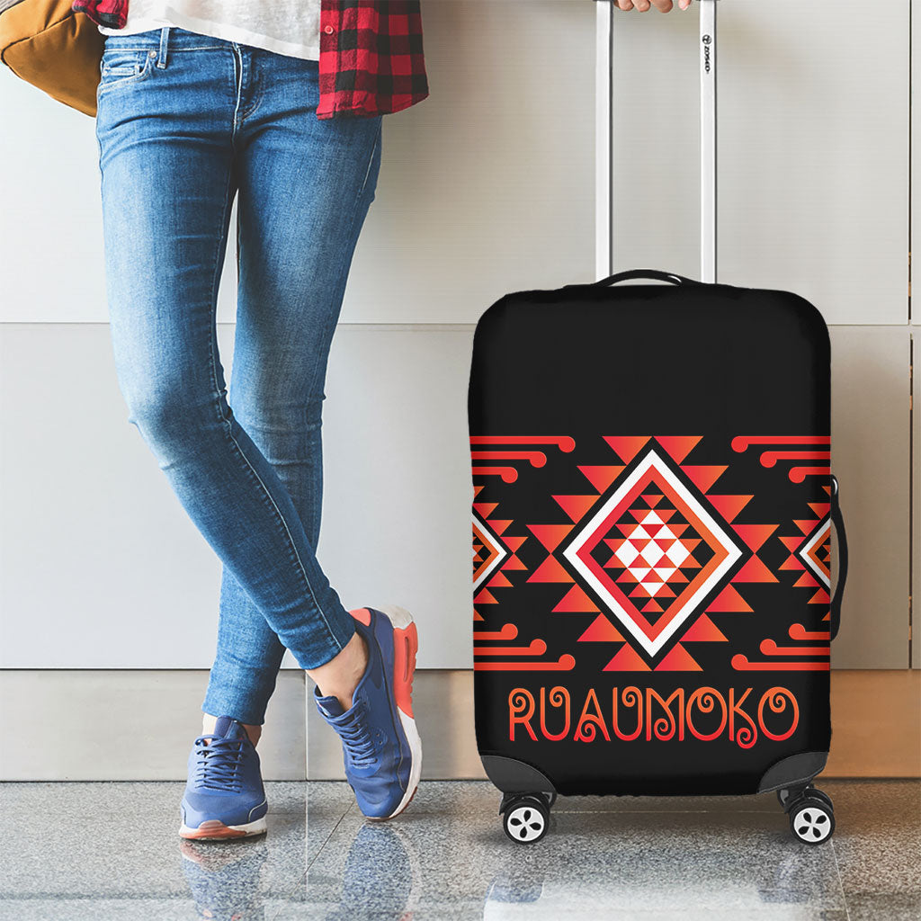Aotearoa Atua Ruaumoko Luggage Cover Maori Powerful God Taniko Motifs