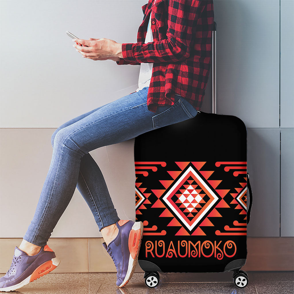 Aotearoa Atua Ruaumoko Luggage Cover Maori Powerful God Taniko Motifs