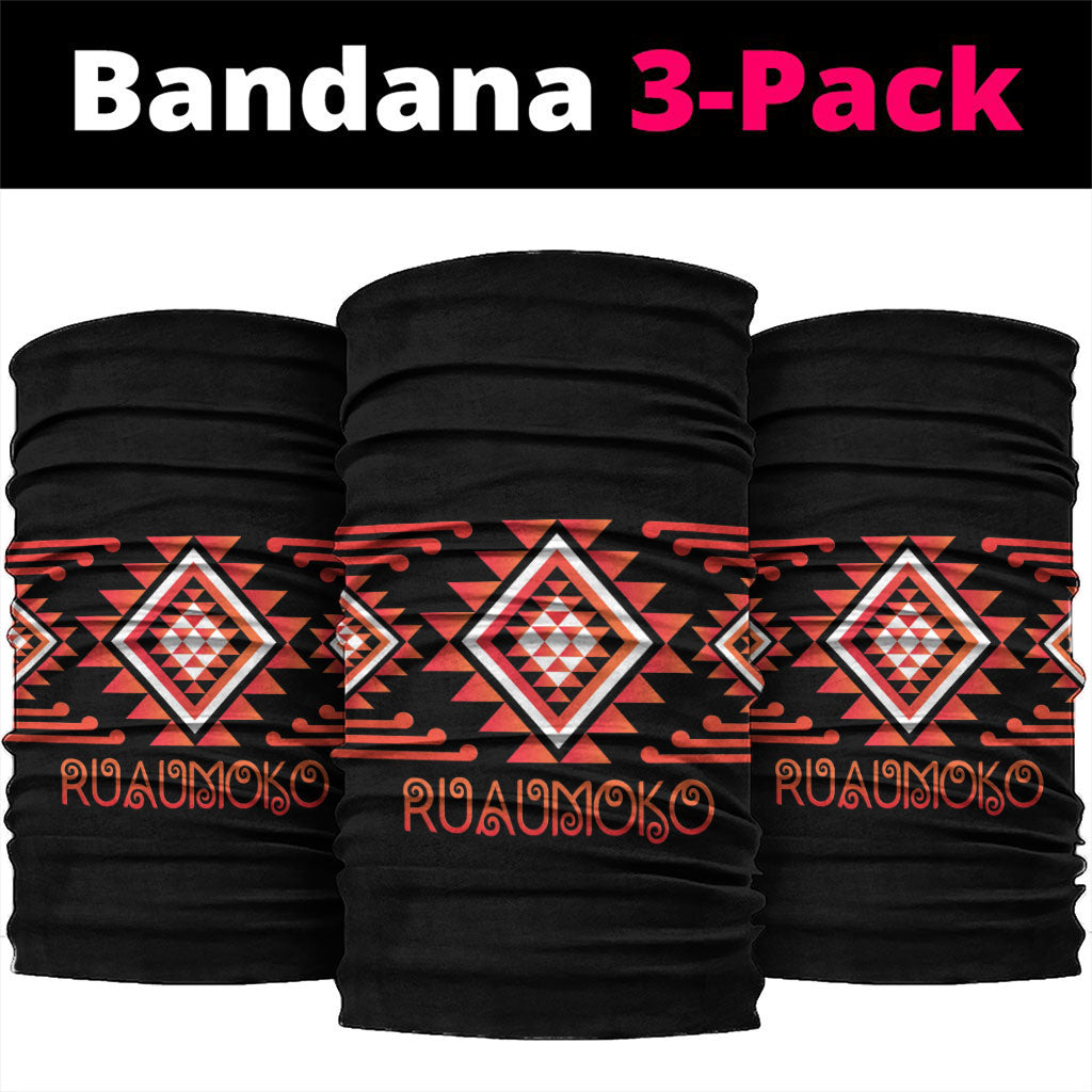 Aotearoa Atua Ruaumoko Neck Gaiter Maori Powerful God Taniko Motifs