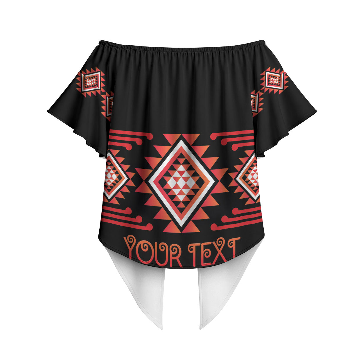 Aotearoa Atua Ruaumoko Personalised Off Shoulder Wrap Waist Top Maori Powerful God Taniko Motifs