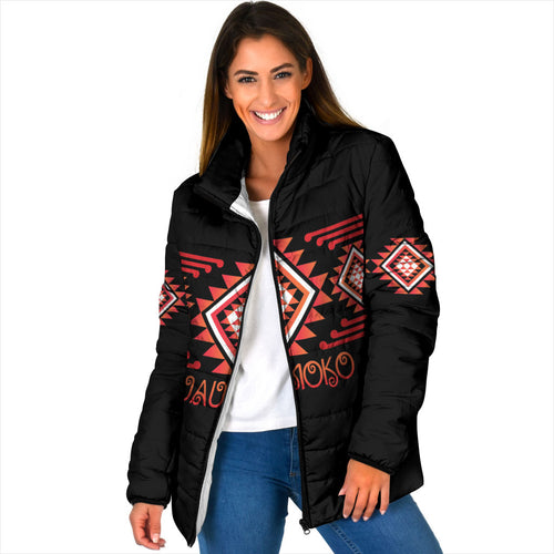 Aotearoa Atua Ruaumoko Personalised Padded Jacket Maori Powerful God Taniko Motifs