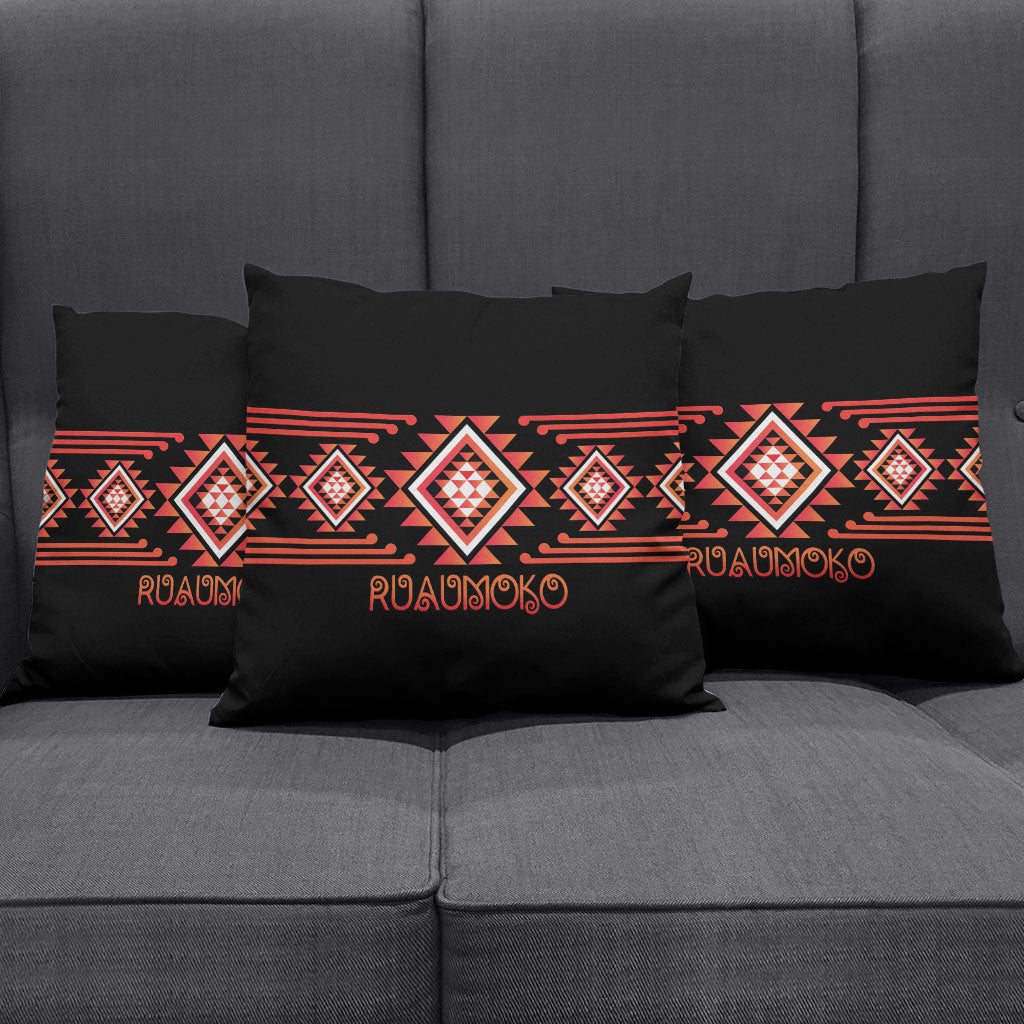 Aotearoa Atua Ruaumoko Pillow Cover Maori Powerful God Taniko Motifs