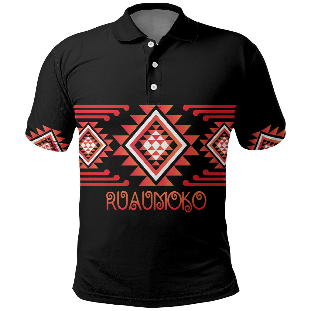 Aotearoa Atua Ruaumoko Personalised Polo Shirt Maori Powerful God Taniko Motifs