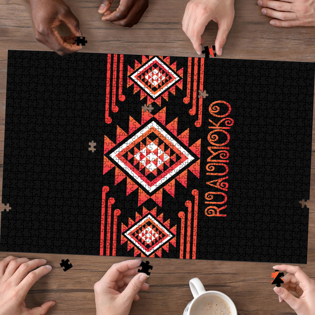 Aotearoa Atua Ruaumoko Puzzle Maori Powerful God Taniko Motifs