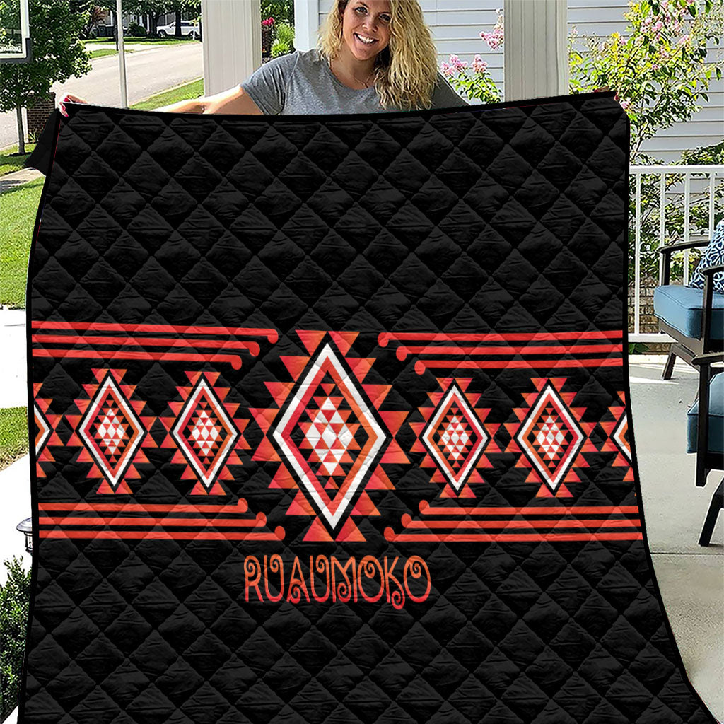 Aotearoa Atua Ruaumoko Quilt Maori Powerful God Taniko Motifs