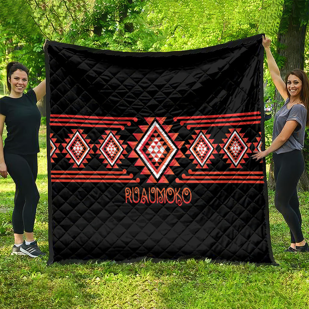 Aotearoa Atua Ruaumoko Quilt Maori Powerful God Taniko Motifs