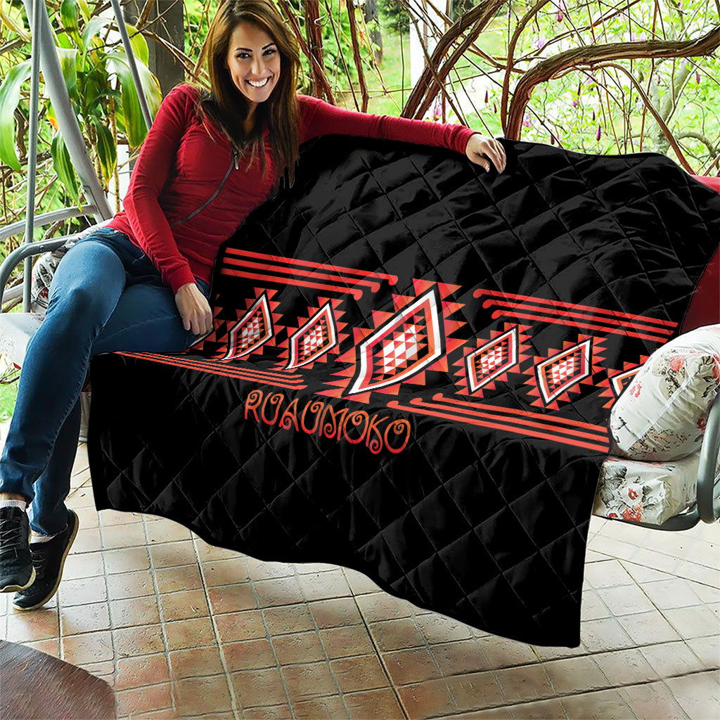 Aotearoa Atua Ruaumoko Quilt Maori Powerful God Taniko Motifs
