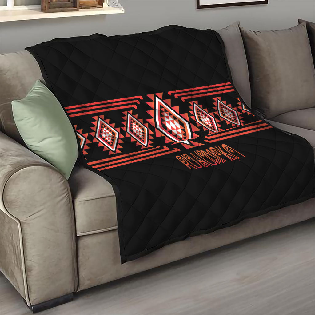 Aotearoa Atua Ruaumoko Quilt Maori Powerful God Taniko Motifs