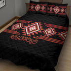 Aotearoa Atua Ruaumoko Quilt Bed Set Maori Powerful God Taniko Motifs