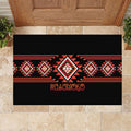 Aotearoa Atua Ruaumoko Rubber Doormat Maori Powerful God Taniko Motifs
