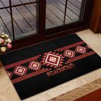 Aotearoa Atua Ruaumoko Rubber Doormat Maori Powerful God Taniko Motifs