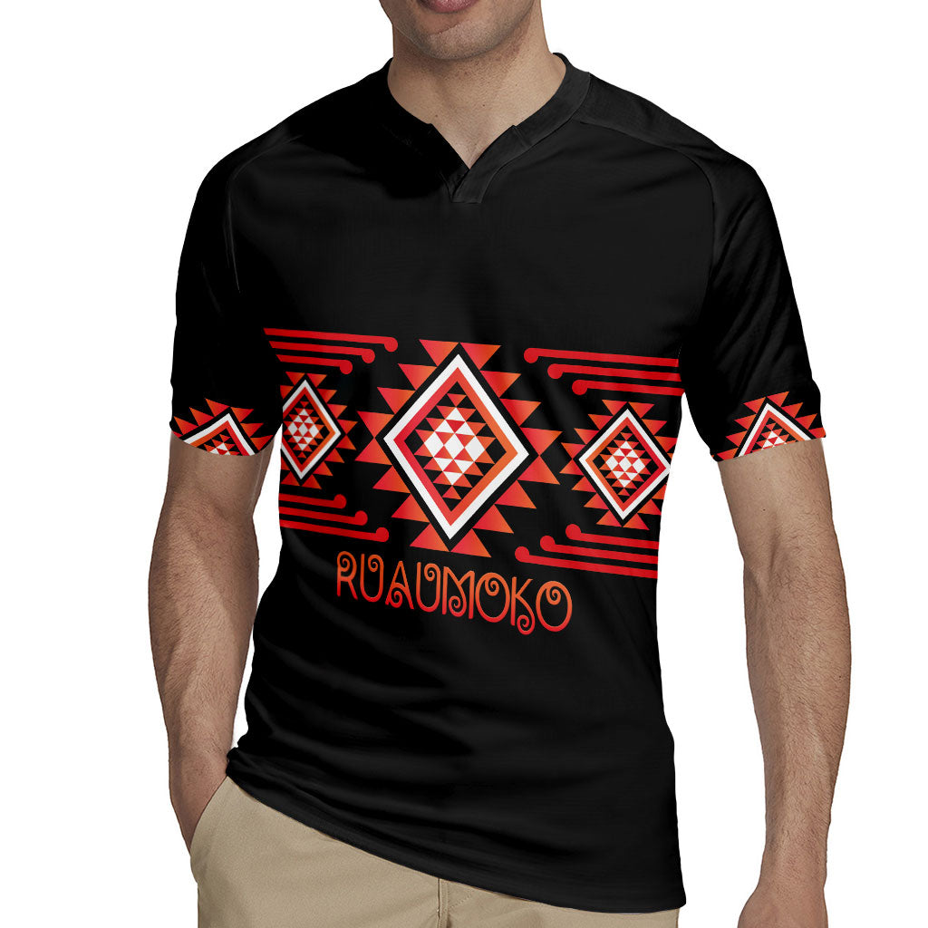 Aotearoa Atua Ruaumoko Personalised Rugby Jersey Maori Powerful God Taniko Motifs